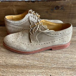 Mercanti Fiorentini men's beige nubuck leather brogue dress shoes, 11